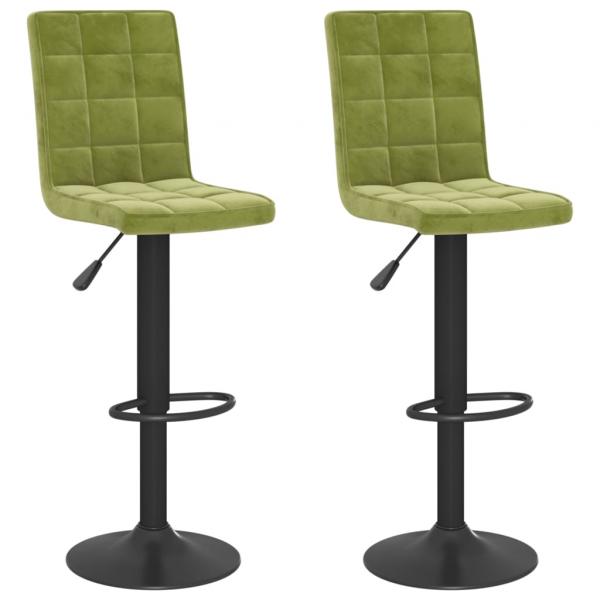 Barhocker 2 Stk. Hellgrün Samt
