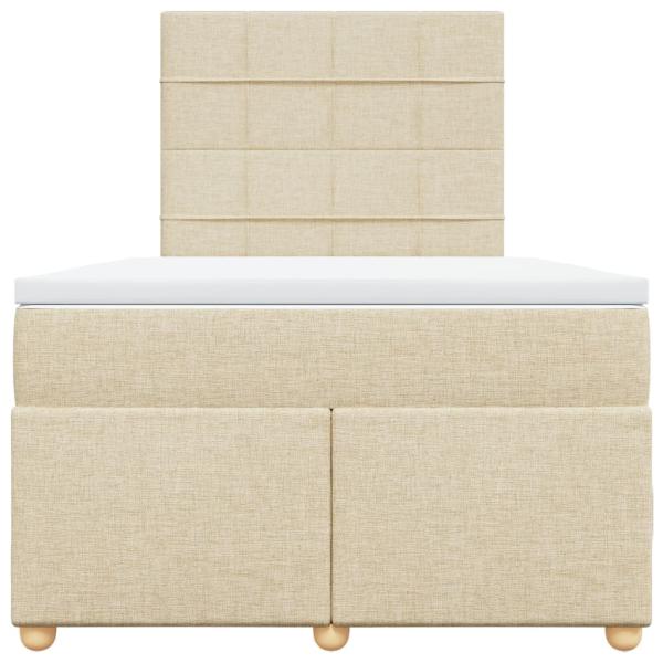 Boxspringbett mit Matratze Creme 120x200 cm Stoff