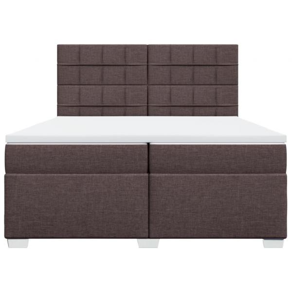 Boxspringbett mit Matratze Dunkelbraun 200x200 cm Stoff