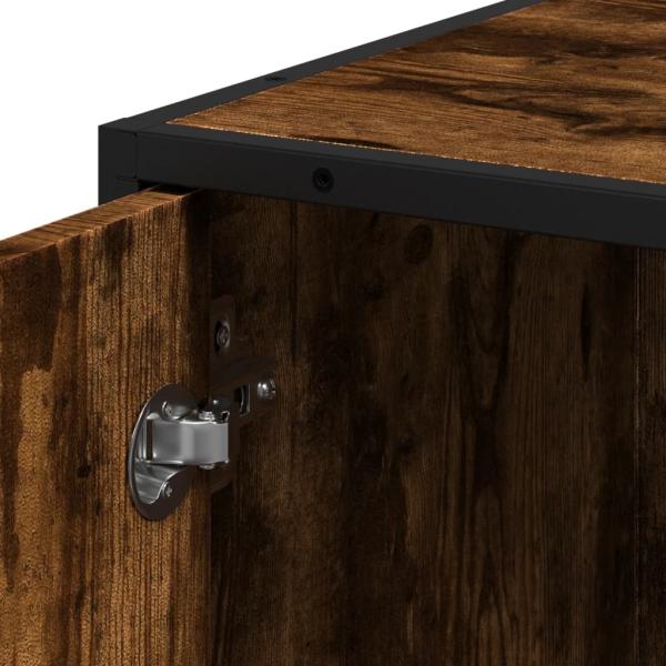 ARDEBO.de - Badschrank Räuchereiche 35x37,5x188,5 cm Holzwerkstoff Metall