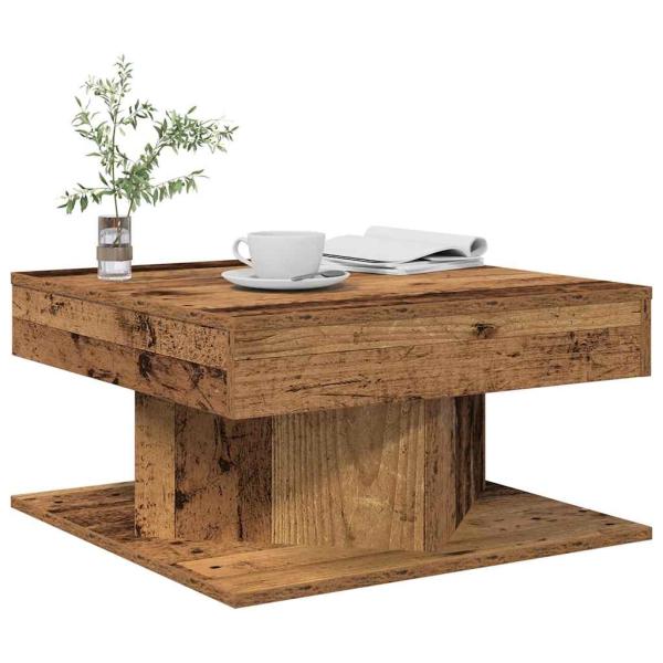 ARDEBO.de - Couchtisch Altholz-Optik 55x55x30 cm Holzwerkstoff