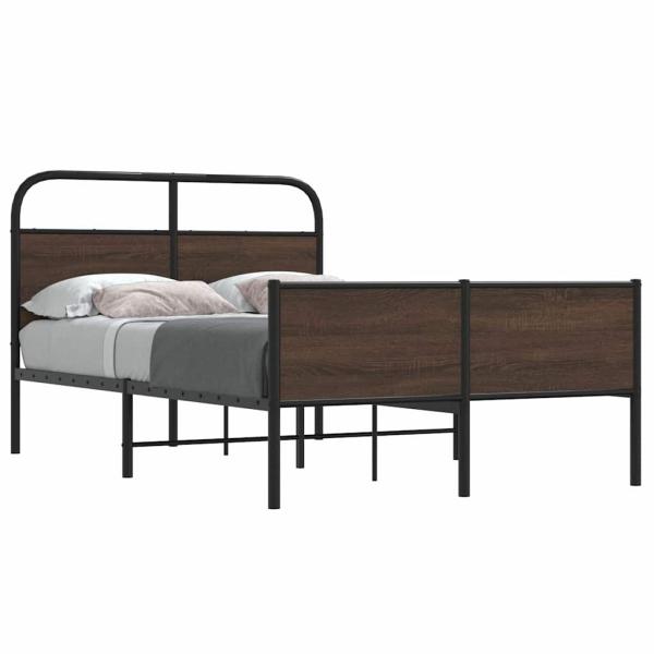 ARDEBO.de - Bettgestell ohne Matratze 140x200 cm Braun Eichen-Optik