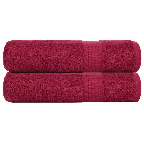 ARDEBO.de - Badetücher 2 Stk. Bordeauxrot 100x150cm 360 g/m² 100% Baumwolle