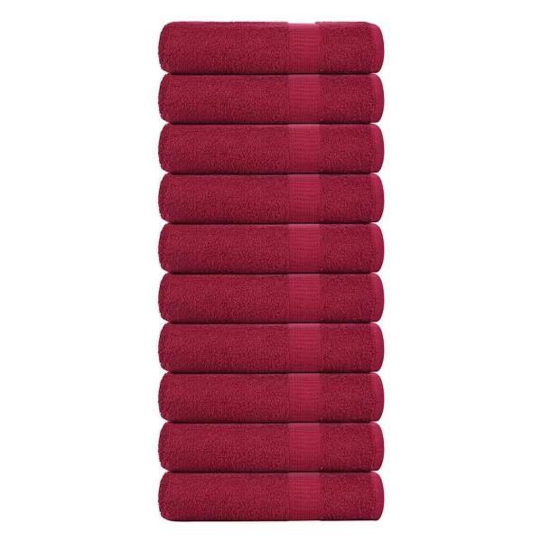ARDEBO.de - Badetücher 10Stk. Bordeauxrot 100x150cm 360 g/m² 100% Baumwolle