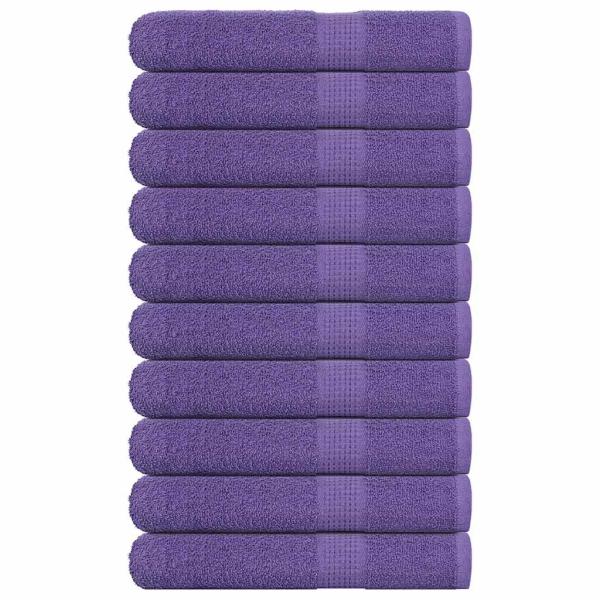ARDEBO.de - Handtücher 10 Stk. Lila 100x200 cm 360 g/m² 100% Baumwolle