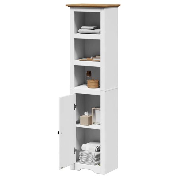 ARDEBO.de - Badschrank BODO Weiß und Braun 44x30x160 cm