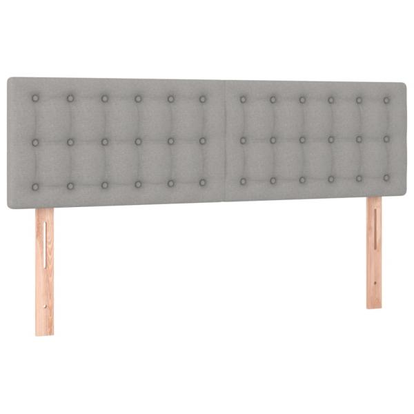 Boxspringbett mit Matratze Hellgrau 140x190 cm Stoff