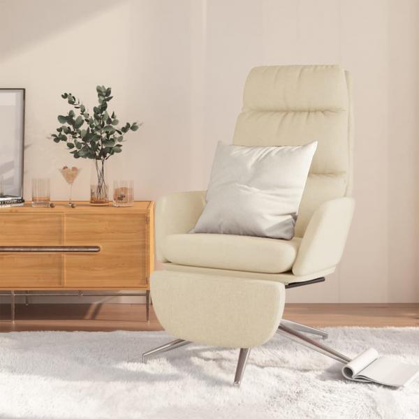 ARDEBO.de - Relaxsessel mit Fußteil Creme Stoff