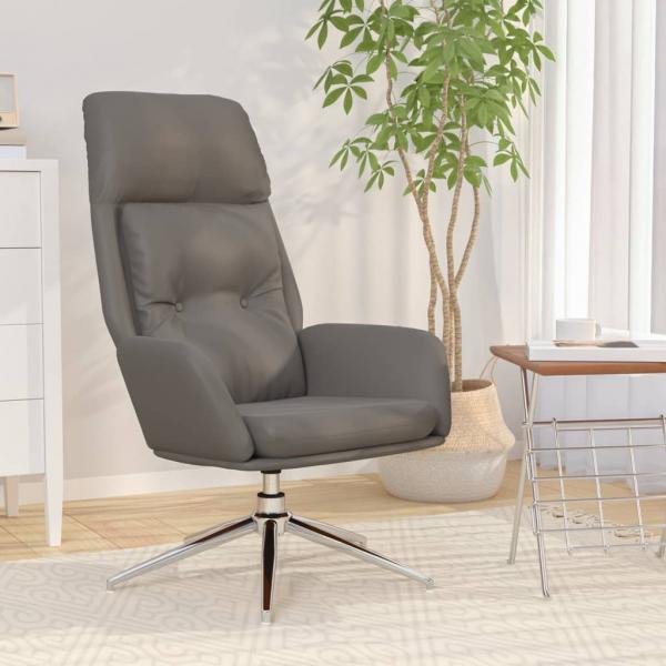 ARDEBO.de - Relaxsessel Grau Echtleder