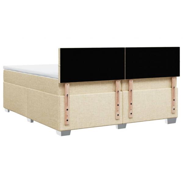 Boxspringbett mit Matratze Creme 200x200 cm Stoff
