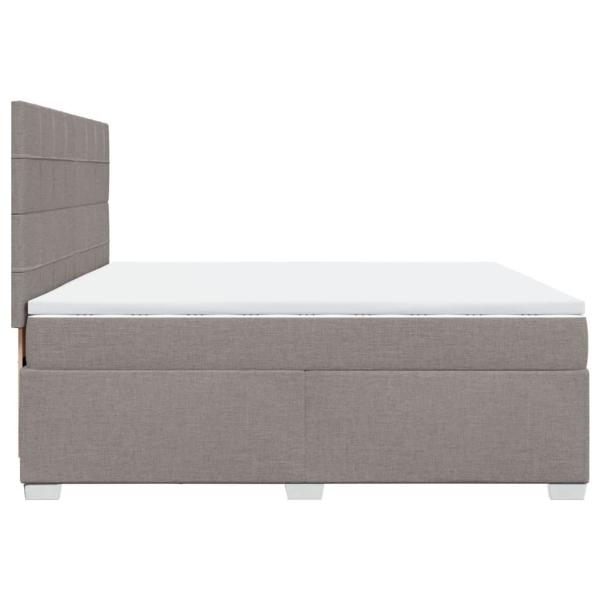 ARDEBO.de - Boxspringbett mit Matratze Taupe 200x200 cm Stoff