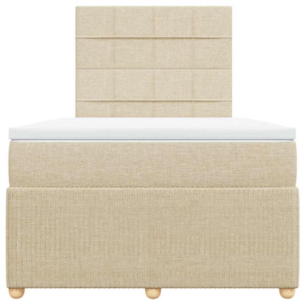 Boxspringbett mit Matratze Creme 120x190 cm Stoff