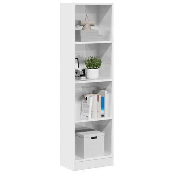 ARDEBO.de - Bücherregal Hochglanz-Weiß 40x24x143 cm Holzwerkstoff