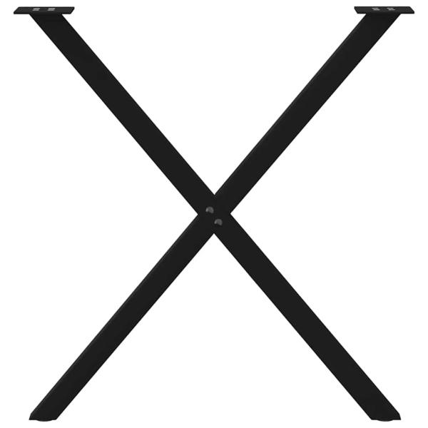 Esstischbeine X-Form 2 Stk. Schwarz 80x(72-73) cm Stahl