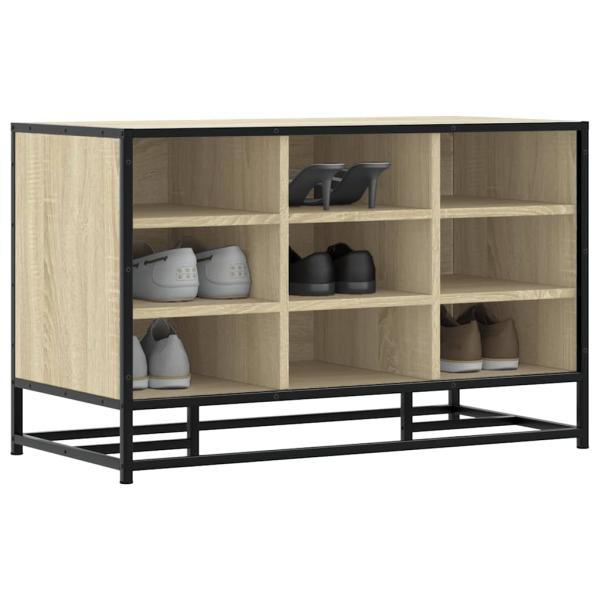 ARDEBO.de - Schuhbank Sonoma-Eiche 84x40x53,5 cm Holzwerkstoff und Metall