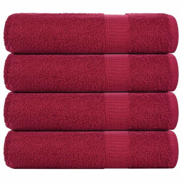 ARDEBO.de - Badetücher 4 Stk. Bordeauxrot 100x150cm 360 g/m² 100% Baumwolle