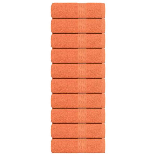 ARDEBO.de - Seiftücher 10 Stk. Orange 30x30 cm 360 g/m² 100% Baumwolle