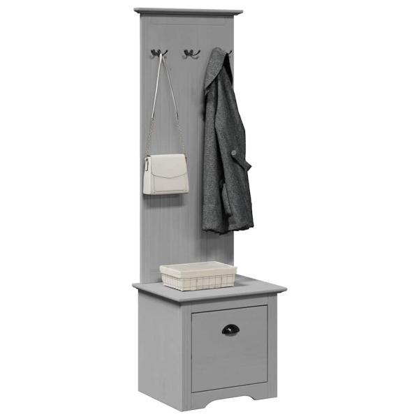 ARDEBO.de - Flurschrank mit Haken BODO Grau 50x40x157 cm