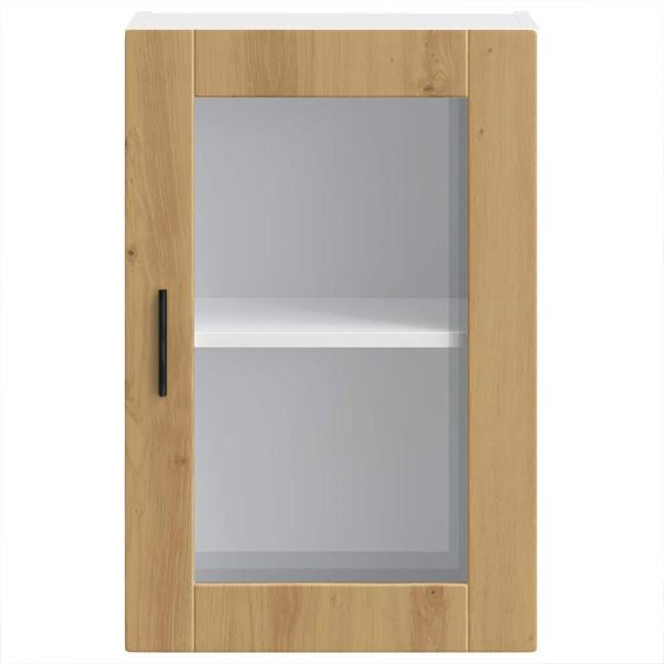 K?chen-H?ngeschrank mit Glast?r Porto Artisan-Eiche