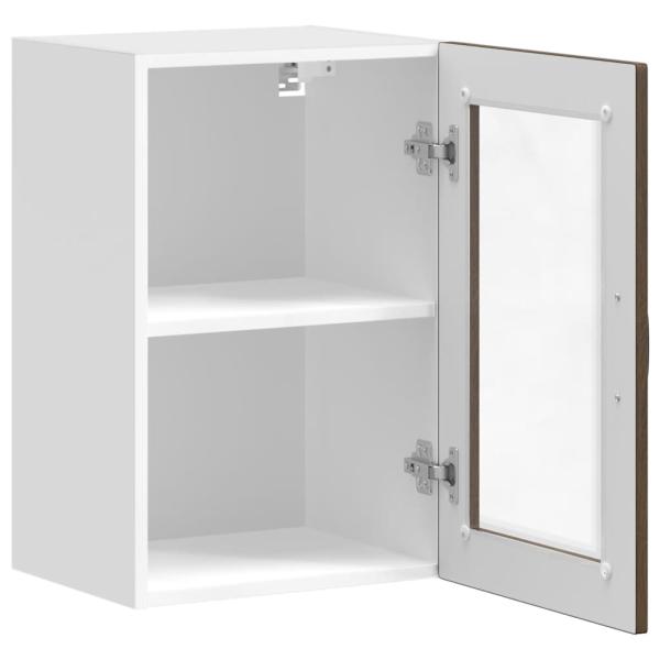 Küchen-Hängeschrank mit Glastür Porto Braun Eichen-Optik