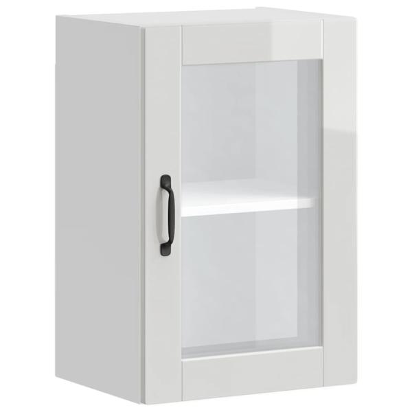 Küchen-Hängeschrank mit Glastür Porto Hochglanz-Weiß