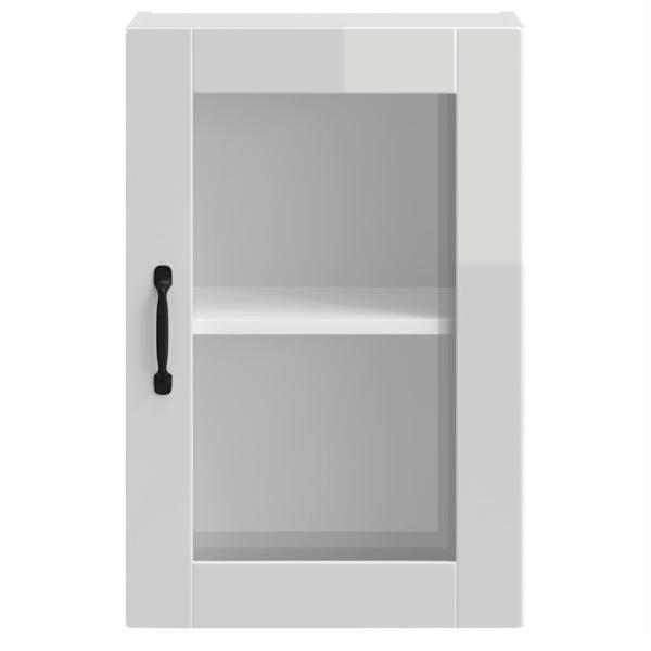 Küchen-Hängeschrank mit Glastür Porto Hochglanz-Weiß