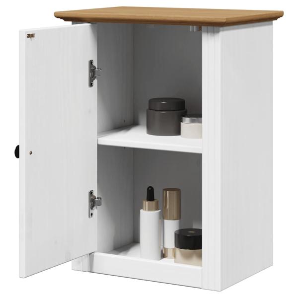 ARDEBO.de - Bad-Wandschrank BODO Weiß und Braun 44x30x60 cm