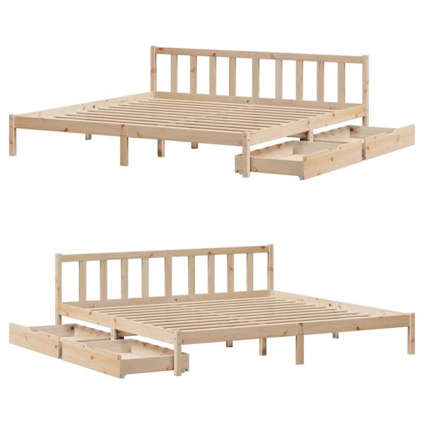 Massivholzbett ohne Matratze 200x200 cm Kiefer