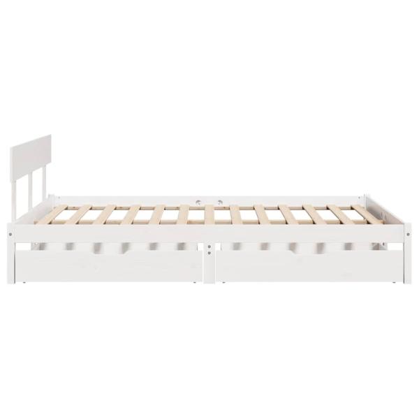Massivholzbett ohne Matratze Weiß 160x200 Kiefernholz