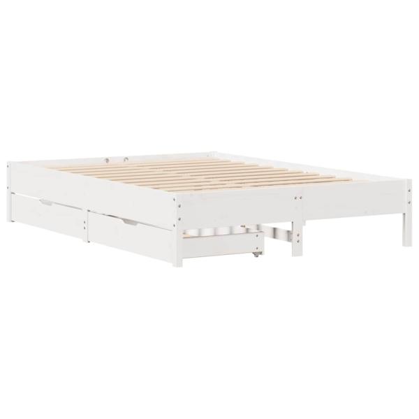 Massivholzbett ohne Matratze Weiß 160x200 Kiefernholz