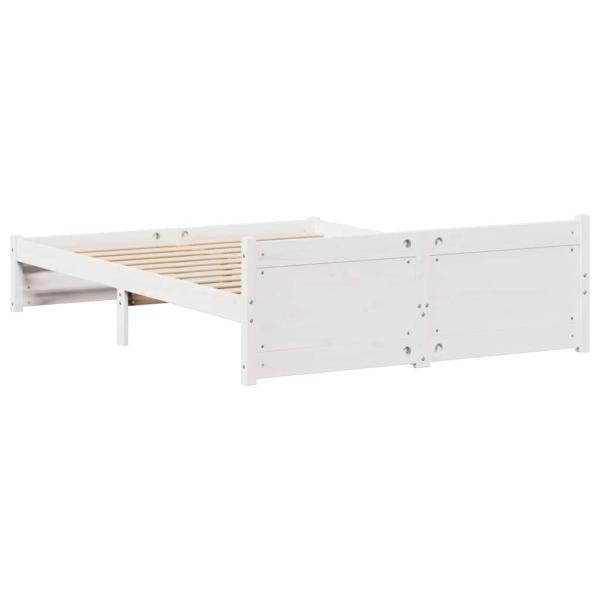 Massivholzbett ohne Matratze Weiß 140x200 cm Kiefernholz