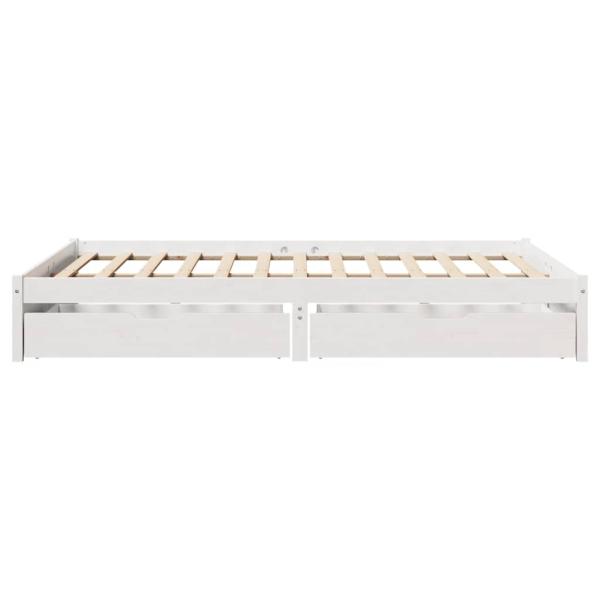 Massivholzbett ohne Matratze Weiß 160x200 Kiefernholz