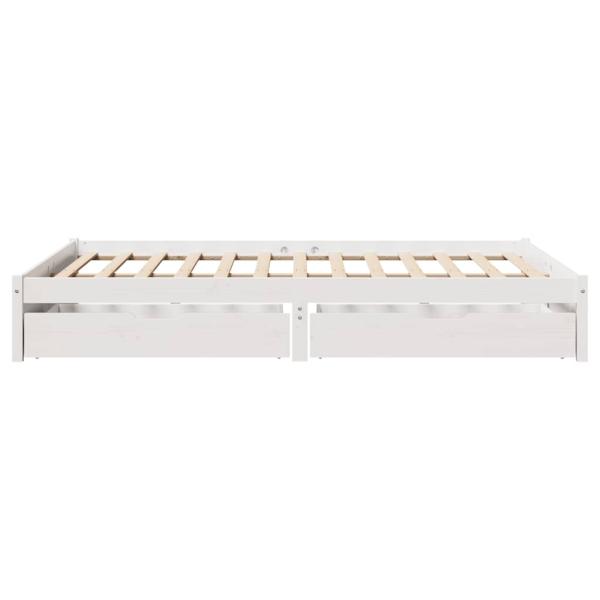 Massivholzbett ohne Matratze Weiß 150x200 cm Kiefernholz