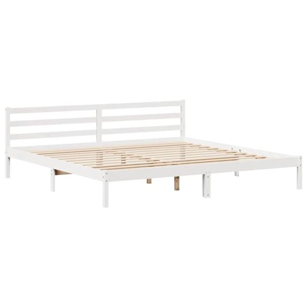 Massivholzbett ohne Matratze Weiß 200x200 cm Kiefernholz