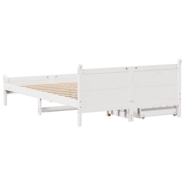 Massivholzbett ohne Matratze Weiß 140x200 cm Kiefernholz