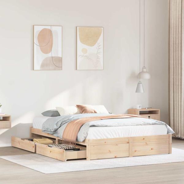 ARDEBO.de - Massivholzbett ohne Matratze 120x200 cm Kiefernholz