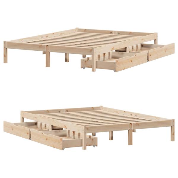 Massivholzbett ohne Matratze 160x200 cm Kiefernholz