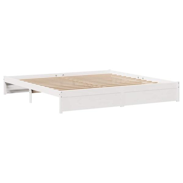 Massivholzbett ohne Matratze Weiß 180x200 cm Kiefernholz