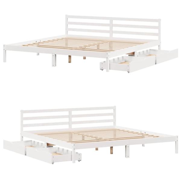 Massivholzbett ohne Matratze Weiß 180x200 cm Kiefernholz