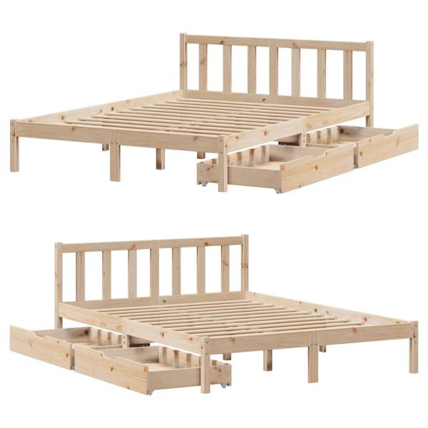 Massivholzbett ohne Matratze 140x200 cm Kiefernholz