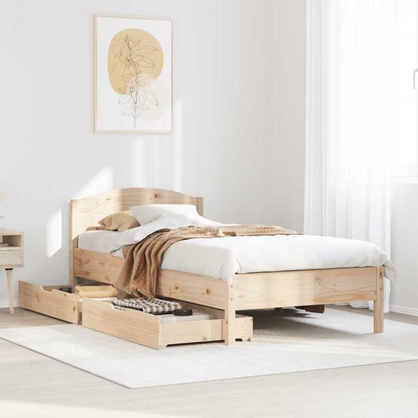 ARDEBO.de - Massivholzbett ohne Matratze 100x200 cm Kiefernholz