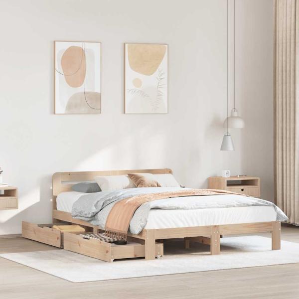 ARDEBO.de - Massivholzbett ohne Matratze 140x200 cm Kiefernholz