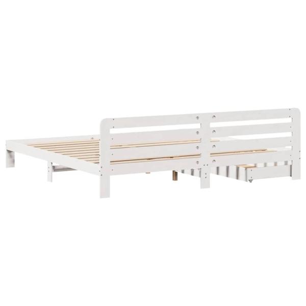 Massivholzbett ohne Matratze Weiß 180x200 cm Kiefernholz