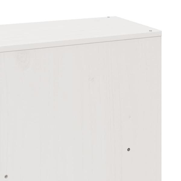 Massivholzbett mit Regal ohne Matratze Weiß 200x200 cm