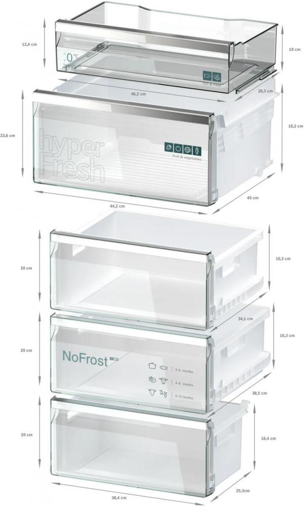 Siemens KG39NSBBF iQ700 Stand Kühl-Gefrierkombination, 60cm breit, 363 L, noFrost, dimLight, HomeConnect, schwarz