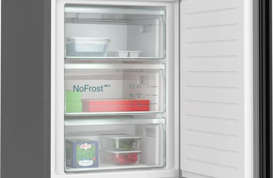Siemens KG39NSBBF iQ700 Stand Kühl-Gefrierkombination, 60cm breit, 363 L, noFrost, dimLight, HomeConnect, schwarz