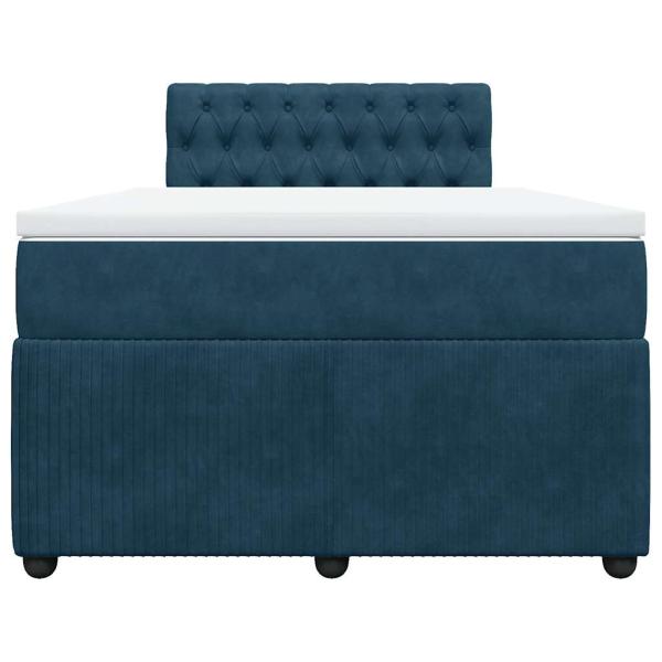 Boxspringbett mit Matratze Blau 120x190 cm Samt