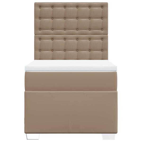 Boxspringbett mit Matratze Cappuccino-Braun 90x200cm Kunstleder