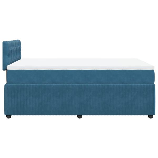 ARDEBO.de - Boxspringbett mit Matratze Blau 120x200 cm Samt