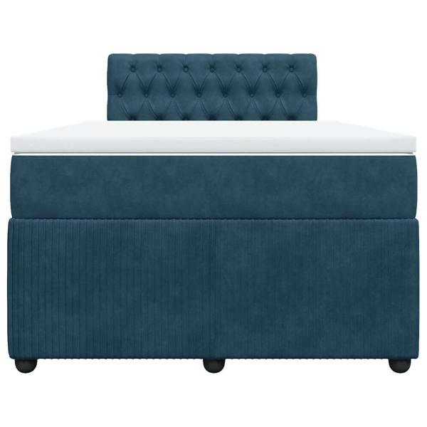 Boxspringbett mit Matratze Blau 120x200 cm Samt